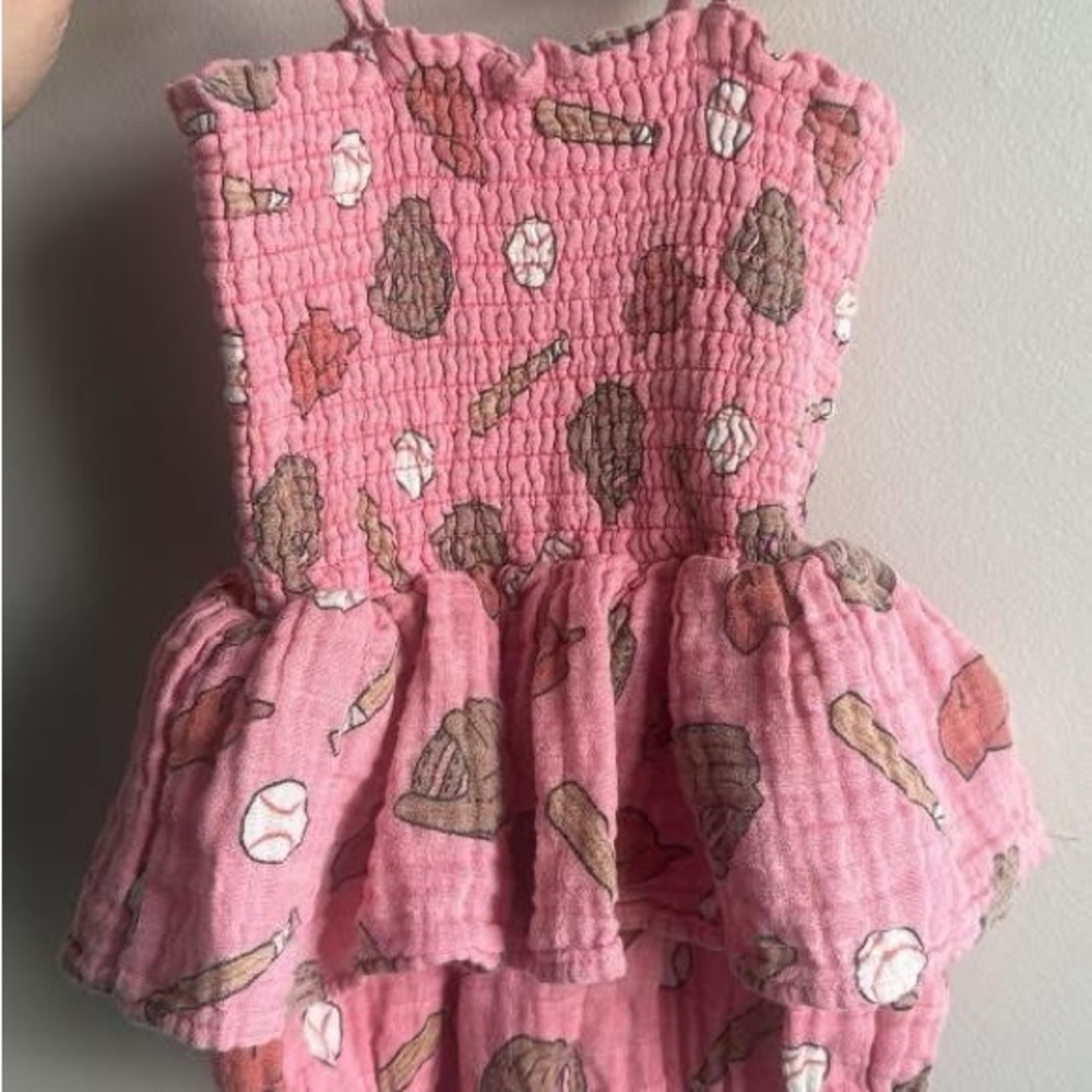 Angel Dear Pink Baseball-Themed Romper